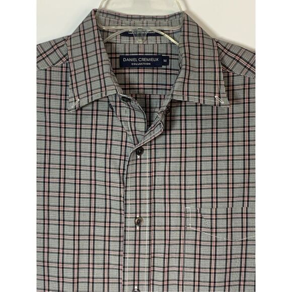 Daniel Cremieux Men's Plaid Cotton Long Sleeve Button-Down Shirt Gray Medium - Picture 3 of 9